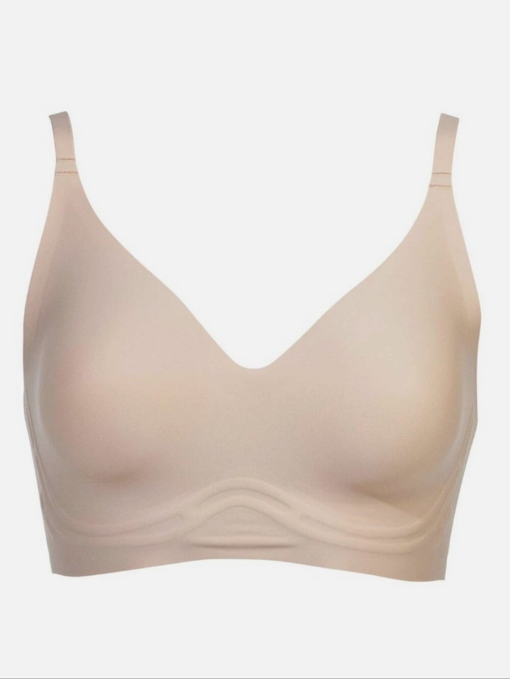 Rhonda Shear Invisible Edge Bonded Foam Bra Back Closure Nude Wireless Size Sm